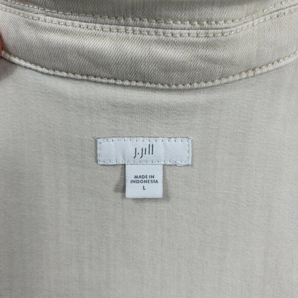 j. jill White Removeable Tie Button Front Utility Jacket Size L - Picture 5 of 14